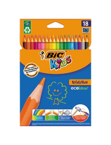 18 Crayons de couleurs BIC